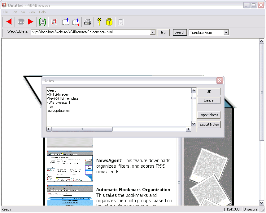 Notes Feature