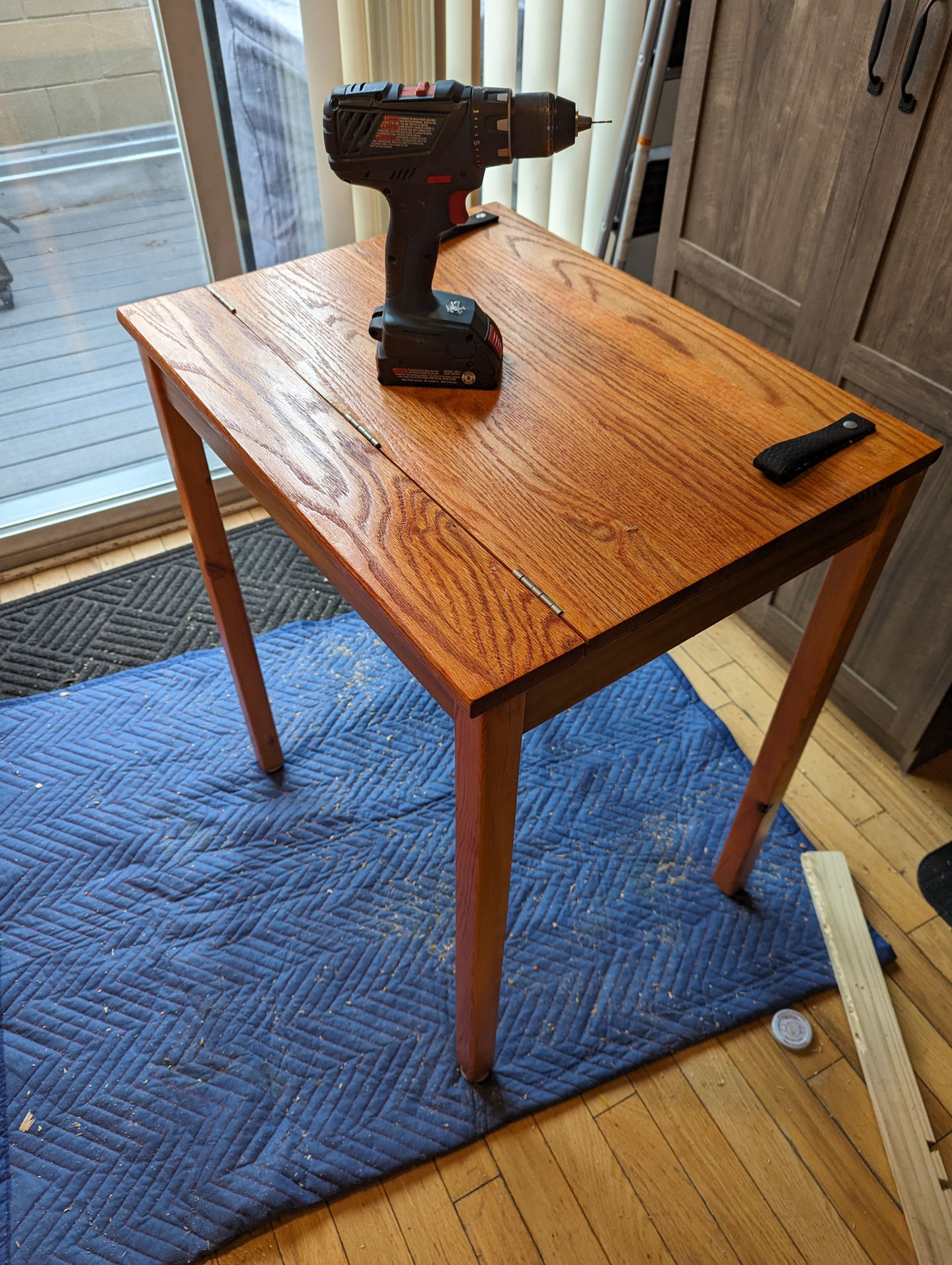 Wooden table, oak poplar and pine